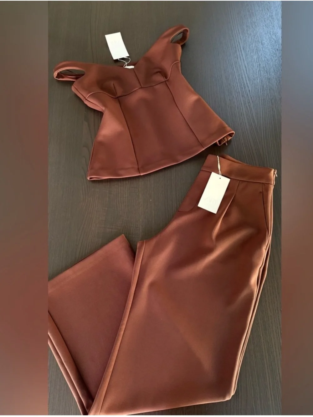 Zara NWT brown off shoulder top ONLY
